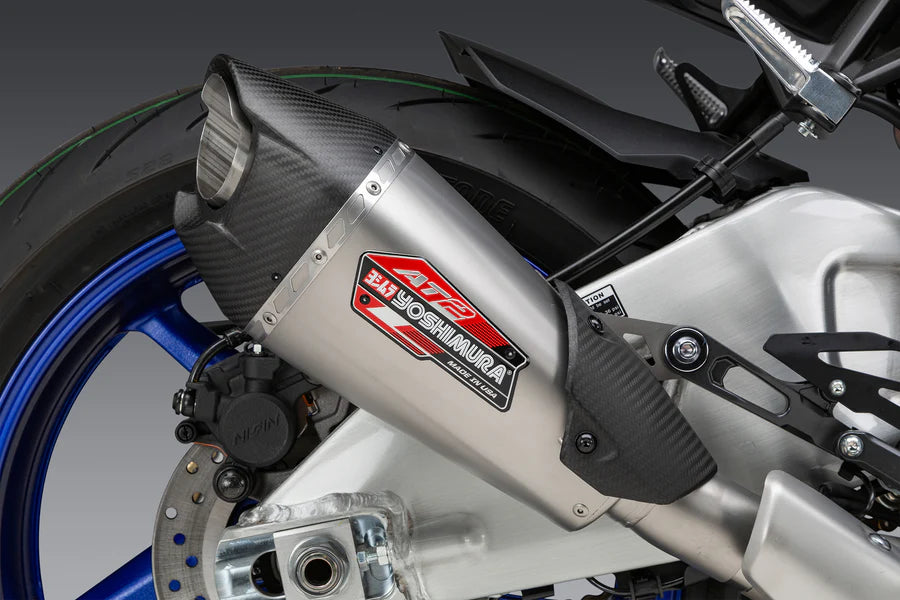 Yoshimura - MT-10 22-26 AT2 Stainless Slip-On Exhaust, w/ Stainless Muffler
