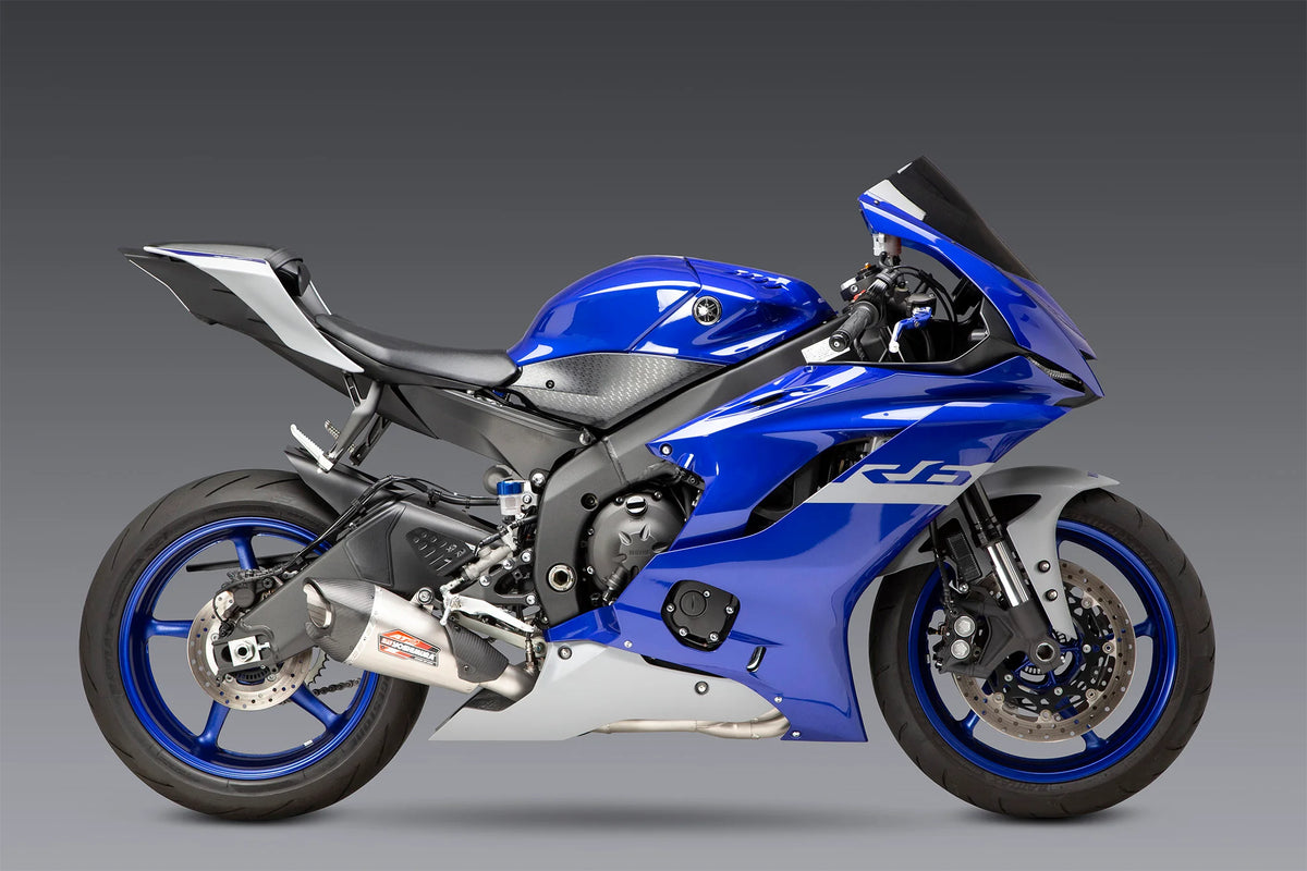 Yoshimura Race AT2 Stainless Full Exhaust, w/ Stainless Muffler - YZF-R6 06-26