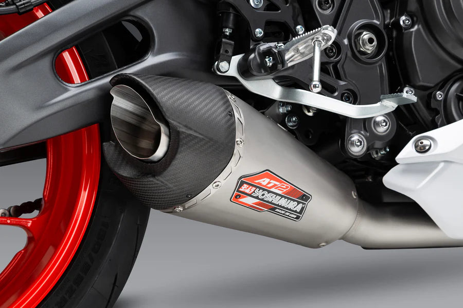 Yoshimura - R7 22-26 / MT-07 17-26 Race AT2 Stainless Full Exhaust, w/ Stainless Muffler