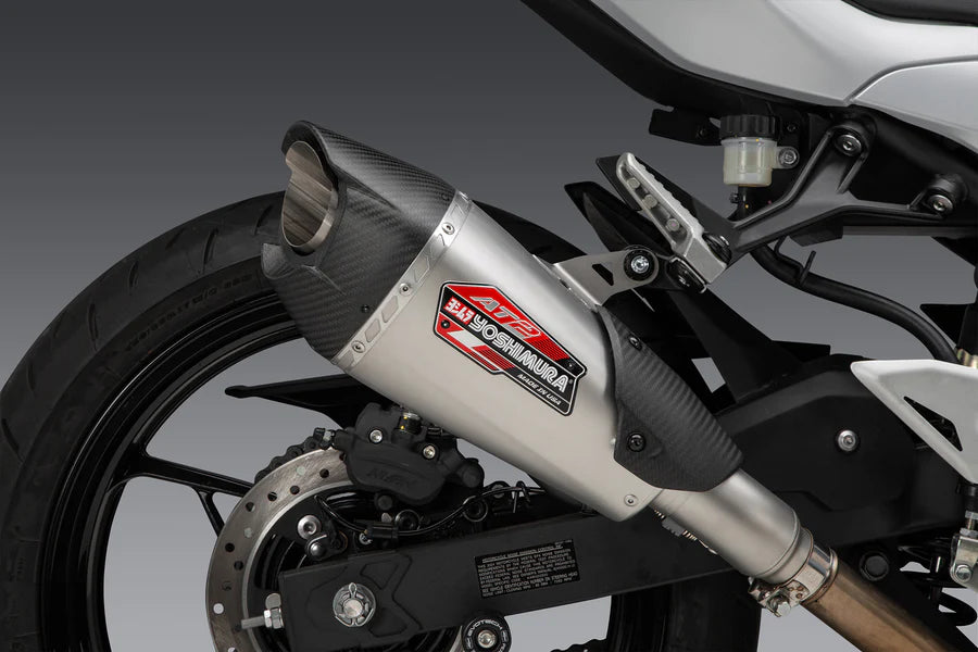 Yoshimura - NINJA 500/400 / Z500/400 18-26 AT2 Stainless Slip-On Exhaust, w/ Stainless Muffler