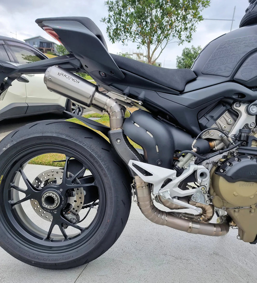 Vandemon Performance Ducati Panigale y Streetfighter V4 de titanio de montaje alto 3/4 Slip-On 2018-2022