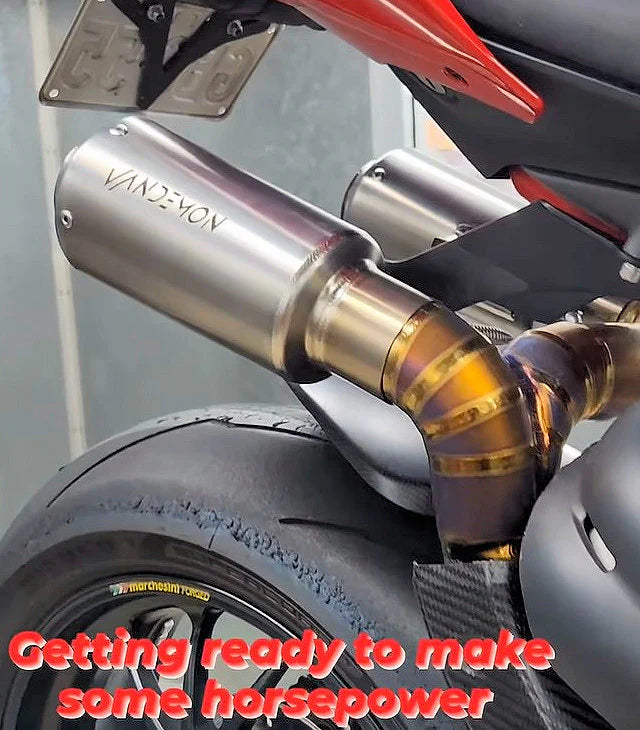 Vandemon Performance Ducati Panigale y Streetfighter V4 de titanio de montaje alto 3/4 Slip-On 2018-2022