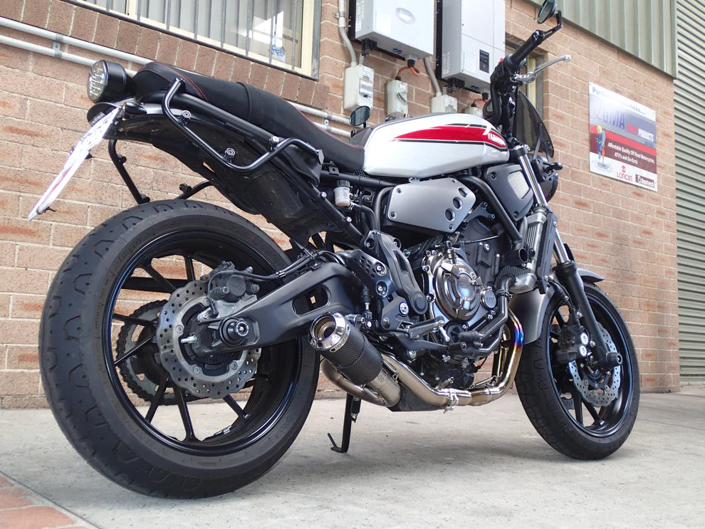 Sistema de escape de titanio Vandemon Performance para Yamaha R7, MT07, FZ07, XSR700, Tracer 700/GT y Tracer 7/GT
