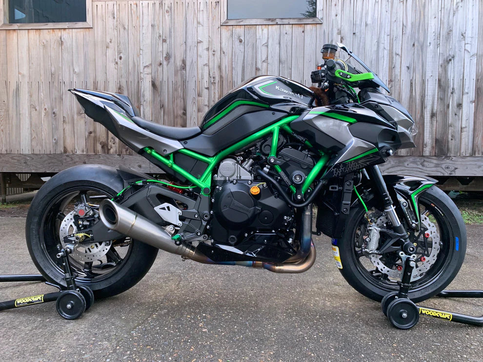 Sistema de escape Vandemon Performance de titanio cepillado para Kawasaki Ninja ZH2 (2020-24)