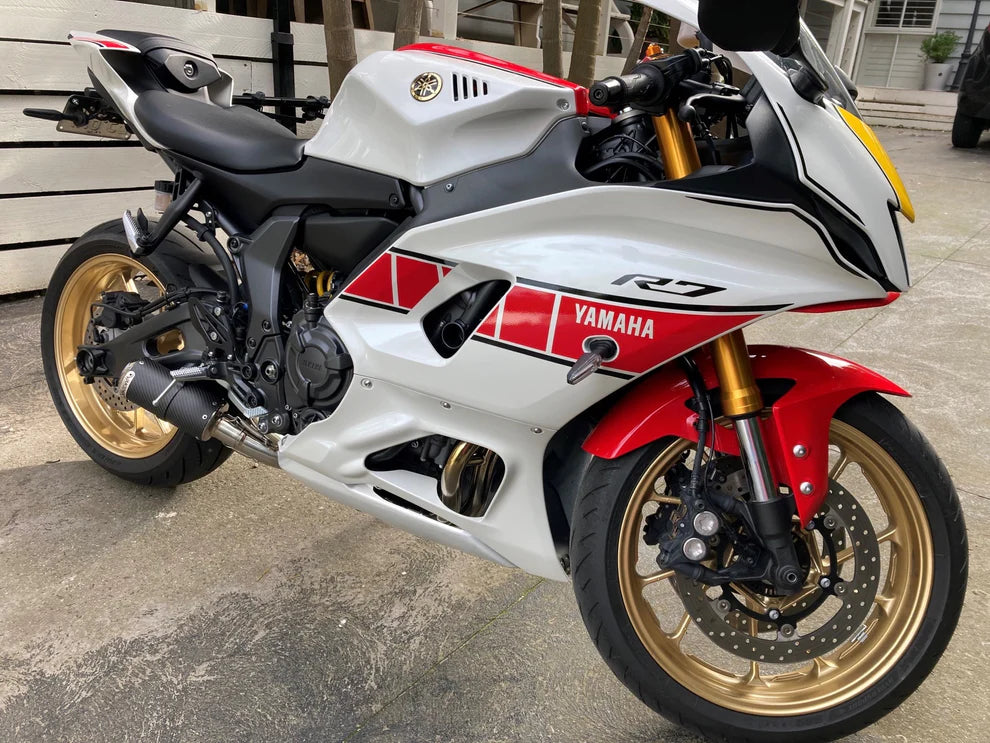 Sistema de escape de titanio Vandemon Performance para Yamaha R7, MT07, FZ07, XSR700, Tracer 700/GT y Tracer 7/GT