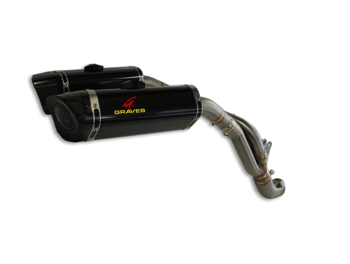 Escape de titanio con eliminador de catalizador LINK R1 de Graves Motorsports para Yamaha R1 (2009-2014)
