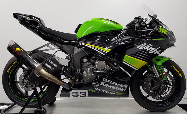 cat  Graves Motorsports Kawasaki WORKS2 ZX-6R Cat Back Exhaust – EDR