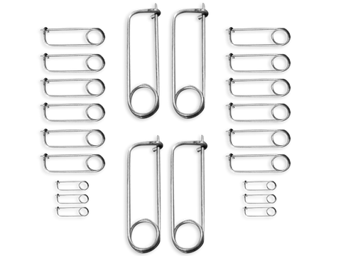 EDR Spring, Clip, Racing, Safety, Pins, Assorted, (25/Pack)