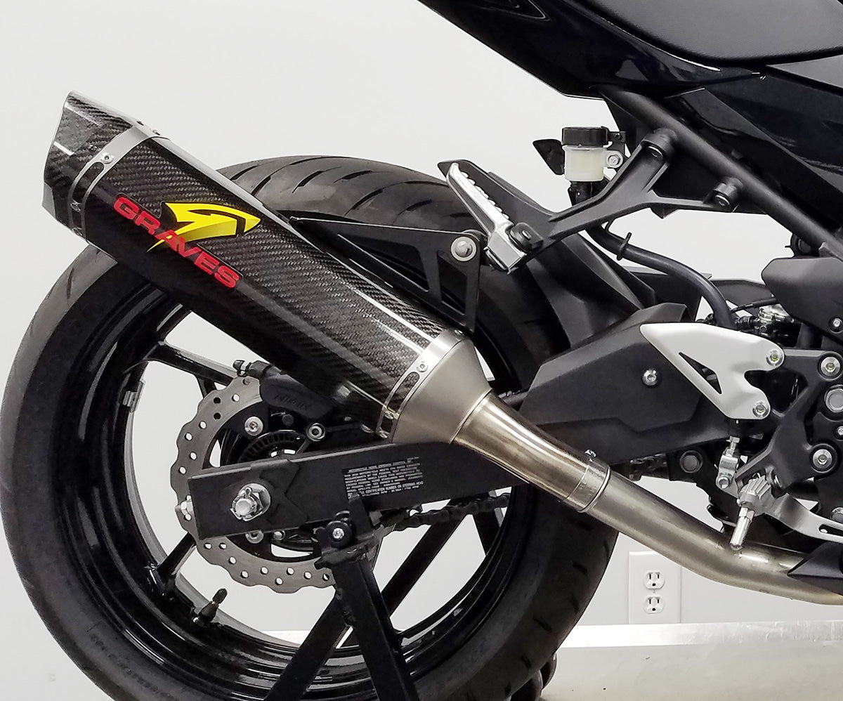 Escape deslizante Cat Back de carbono para Kawasaki Ninja EX400