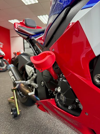 EDR Performance Oil Funnel Screw in vented bike specific oil change Red Silver Black