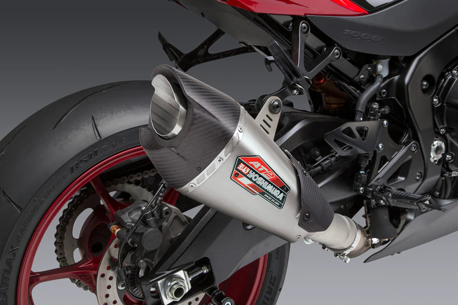 Yoshimura - GSX-R1000 17-27 AT2 Stainless Slip-On Exhaust, w/ Stainless Muffler