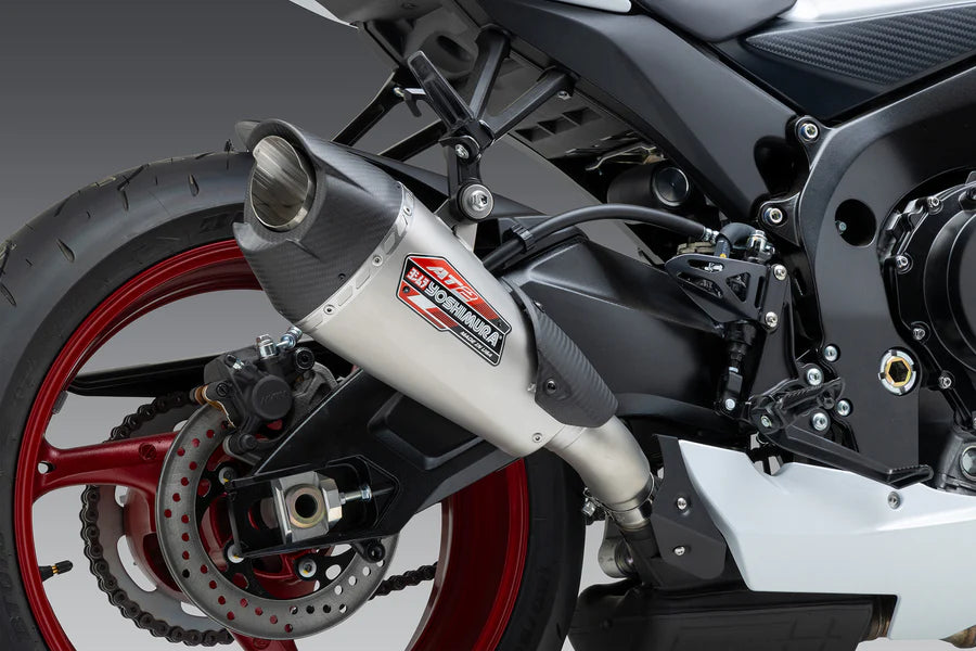 Yoshimura - GSX-R600/750 2011-26 AT2 Stainless Slip-On Exhaust, w/ Stainless Muffler