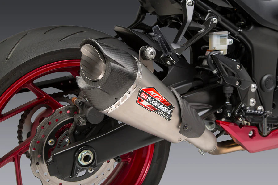 GSX-S750/Z 18-23 AT2 Stainless Slip-On Exhaust, w/ Stainless