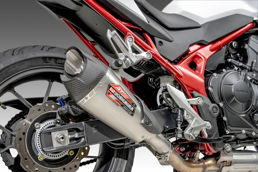 Yoshimura - CB750 25-26 AT2 Stainless Slip-On Exhaust, w/ Stainless Muffler
