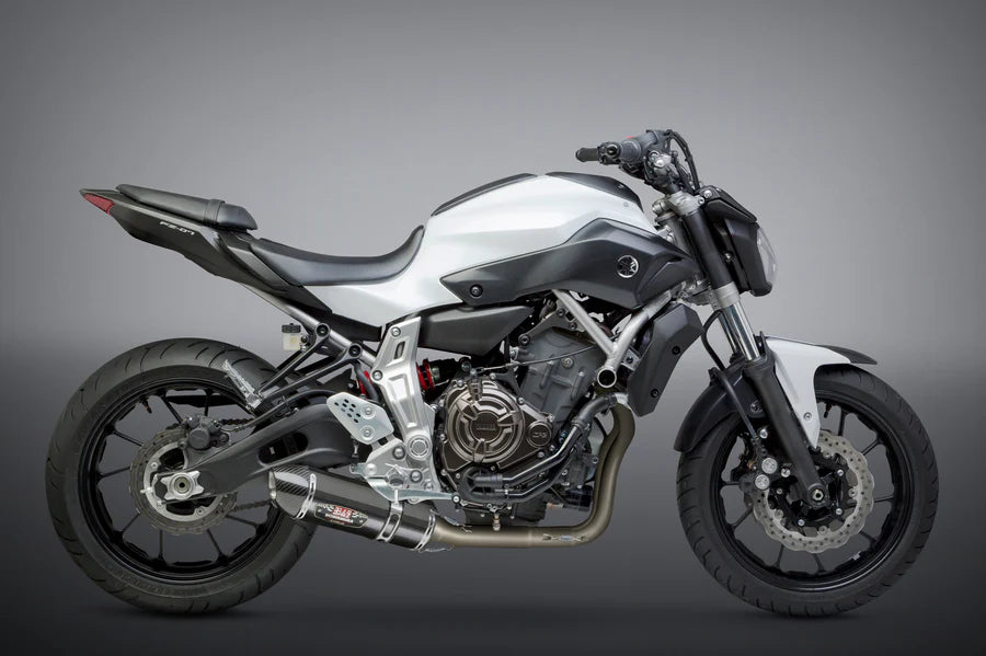FZ/MT-07 15-26 / XSR700 18-24 / R7 22-26 Race R-77 Stainless Full Exhaust, w/ CF Muffler