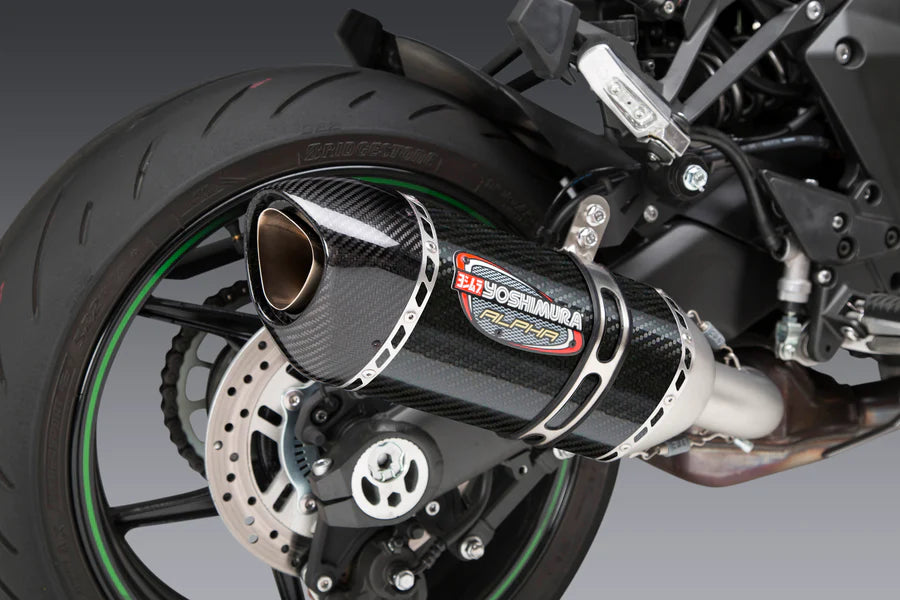 NINJA 1000SX 20-24 / NINJA 1100SX 2025 ALPHA Stainless Slip-On Exhaust, w/ Carbon Fiber Muffler