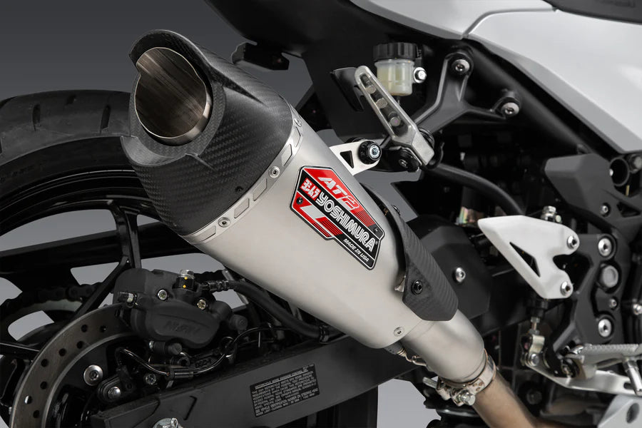 Yoshimura - NINJA 500/400 / Z500/400 18-26 AT2 Stainless Slip-On Exhaust, w/ Stainless Muffler