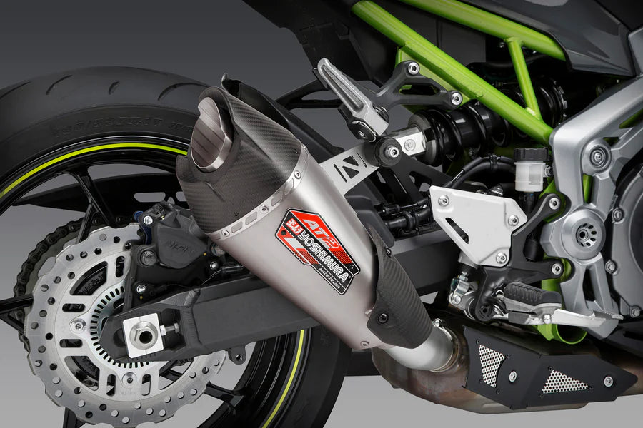Yoshimura - Z900 17-24 AT2 Stainless Slip-On Exhaust, w/ Stainless Muffler
