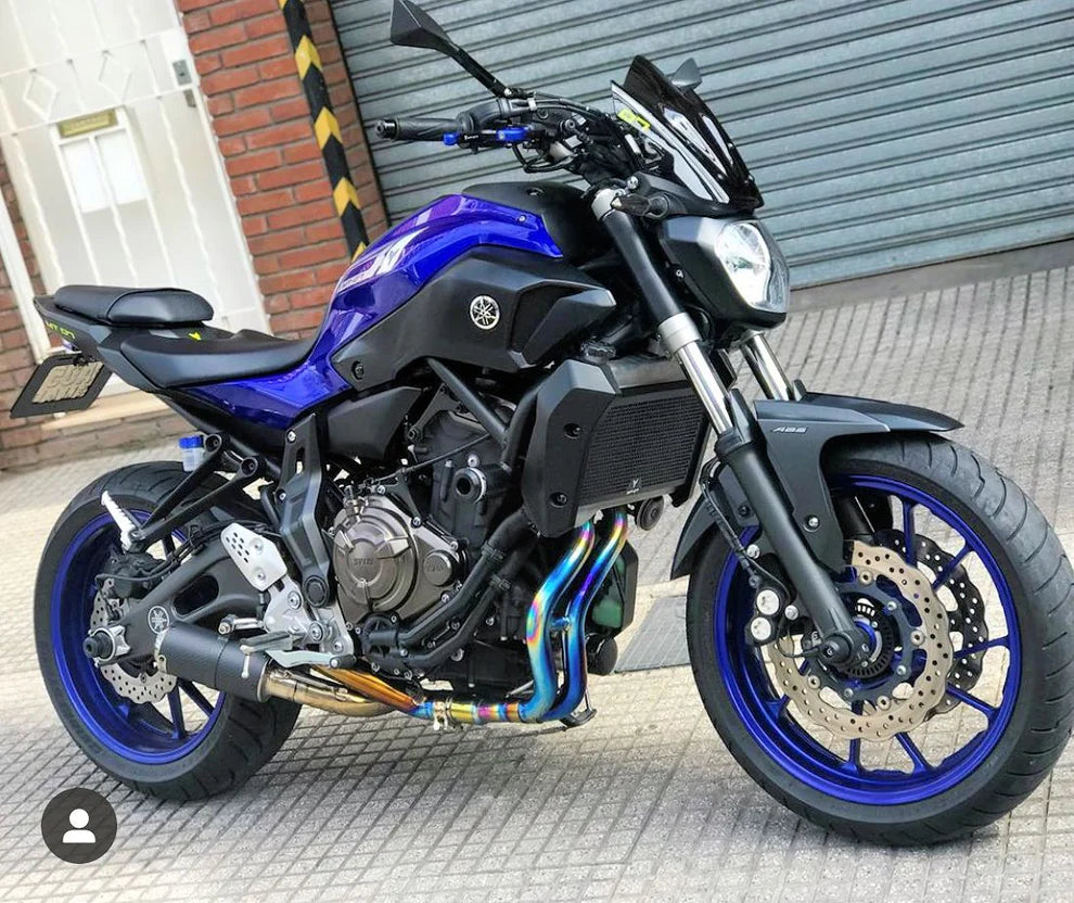 Sistema de escape de titanio Vandemon Performance para Yamaha R7, MT07, FZ07, XSR700, Tracer 700/GT y Tracer 7/GT 