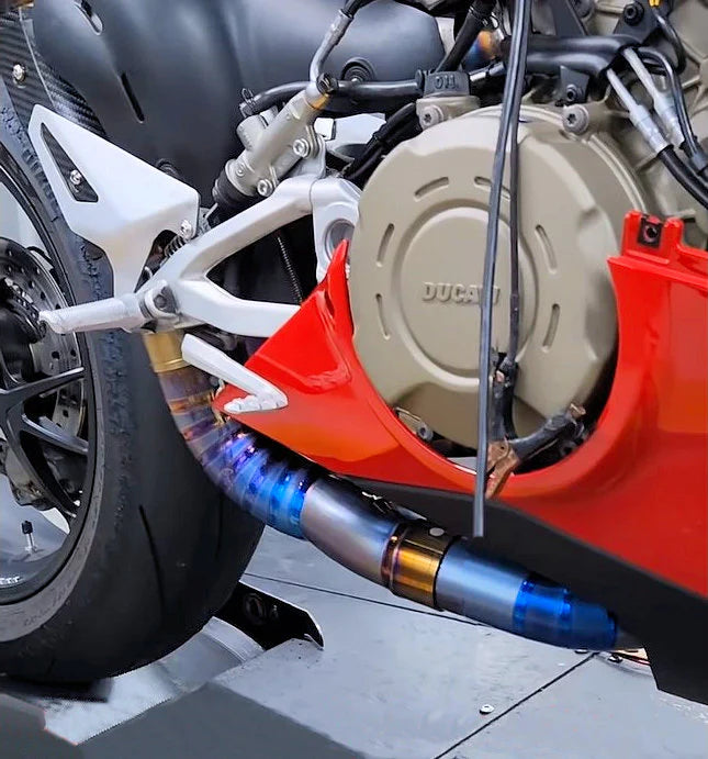 Vandemon Performance Ducati Panigale y Streetfighter V4 de titanio de montaje alto 3/4 Slip-On 2018-2022