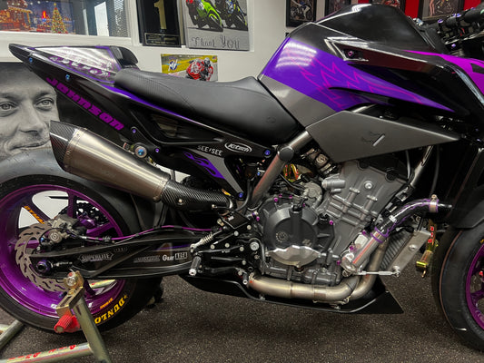 Sistema de escape de titanio Vandemon Performance para KTM 890 790 Duke Duke R Adventure y supresor de catalizador Husqvarna Norden 901