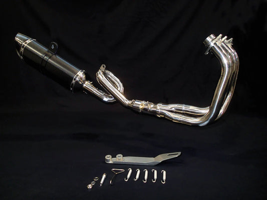 Escape de titanio tipo donut y silenciador de fibra de carbono Vandemon Performance para Yamaha MT09 FZ09 XSR900 (2016-20) 