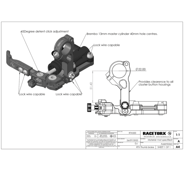 RACETORX THUMB BRAKE – Complete Kit Thumbrake  Plug n Play kit