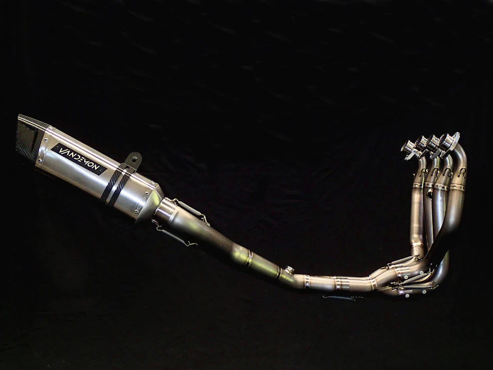 Escape de titanio y silenciador de fibra de carbono Vandemon Performance para Kawasaki ZX10R y ZX10RR (2011-2024)