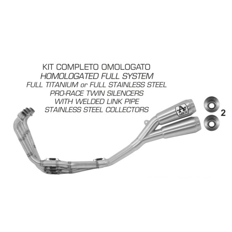 ARROW COMPLETE EXHAUST PRO-RACE TWIN TITANIUM HONDA CB 650 R / CBR 650 R 19-23