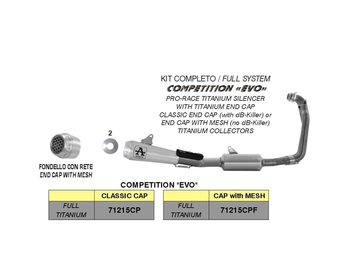 ARROW COMPLETE COMPETITION EVO TITANIUM EXHAUST APRILIA TUONO 660 2021-2022