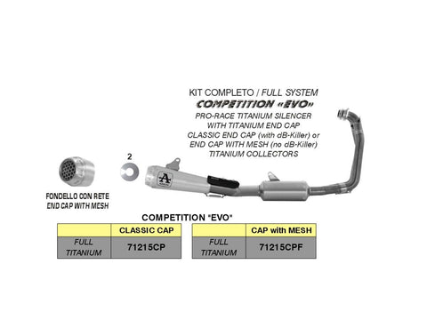 ARROW COMPLETE COMPETITION EVO TITANIUM EXHAUST APRILIA TUONO 660 2021-2022