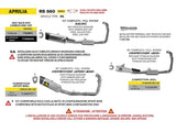 ARROW TITANIUM "EVO" COMPETITION COMPLETE EXHAUST SYSTEM APRILIA RS 660 2025-2026