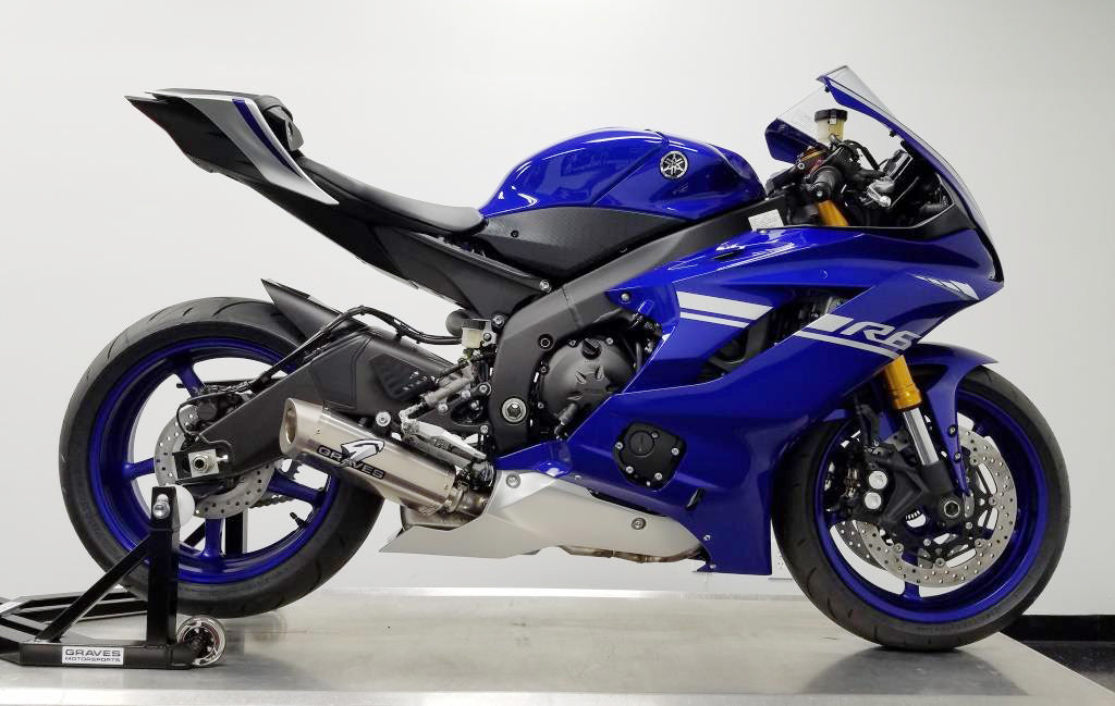 Escape de titanio deslizante Graves Motorsports para Yamaha R6 Cat-Back