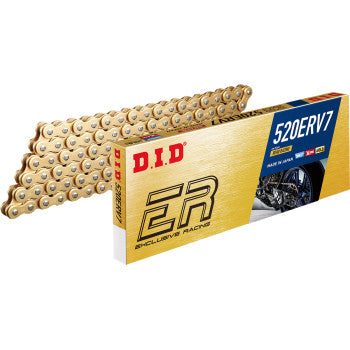 DID 520 ERV7 120-Link Chain Race Street GOLD Chain Open ERV-7