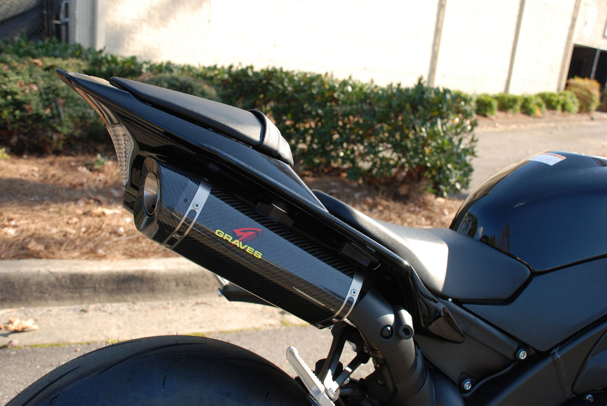 Escape de titanio con eliminador de catalizador LINK R1 de Graves Motorsports para Yamaha R1 (2009-2014) 