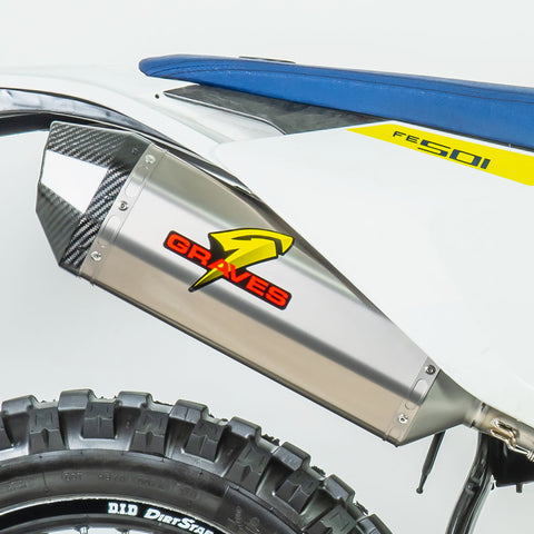 KTM Husqvarna Titanium Octagon Dual Sport / Off-road Slip-on Exhaust - Carbon End Cap