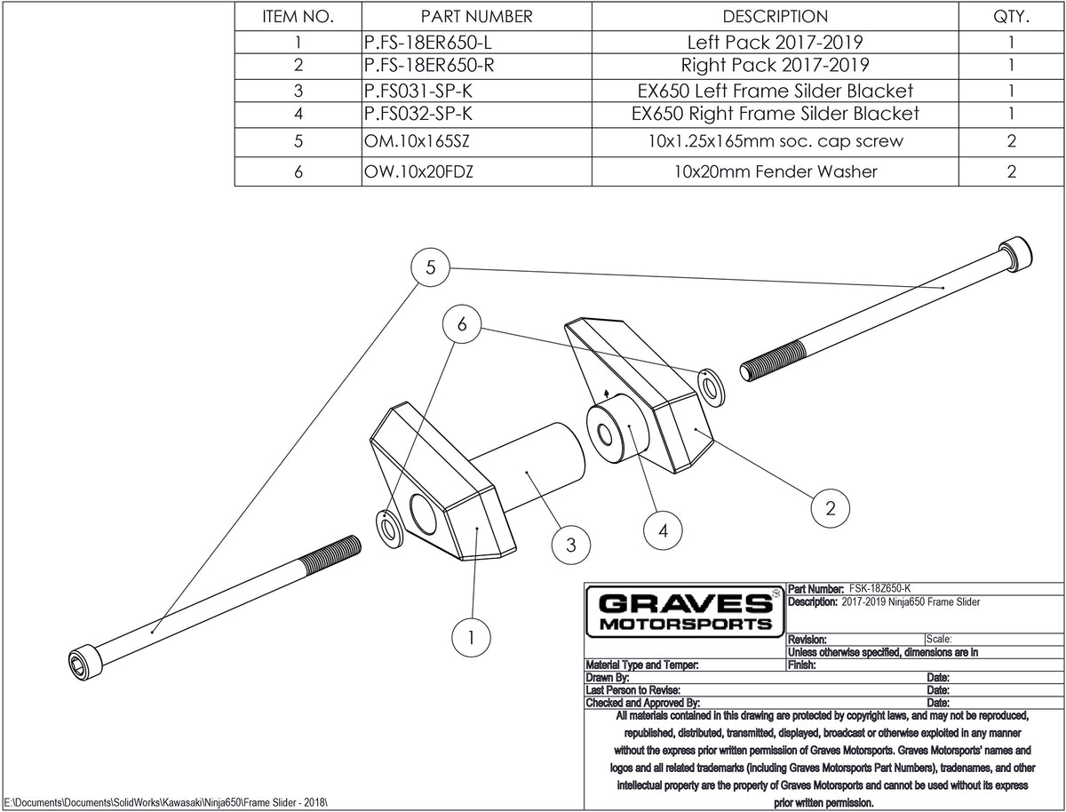 Kawasaki Z650 / Ninja 650 Diamond Frame Sliders