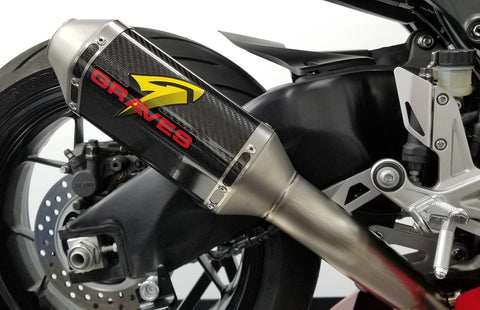 Honda CBR1000rr Cat Back Slip-on Exhaust Carbon