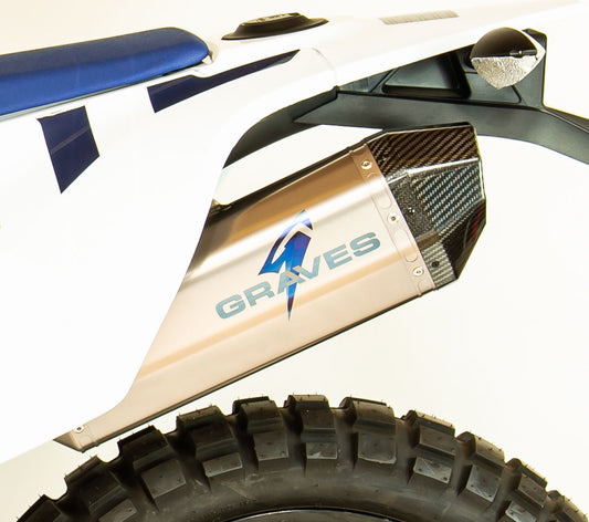 KTM 690 Enduro R - Husqvarna 701 Enduro R Titanium Slip-on Exhaust - Carbon End Cap