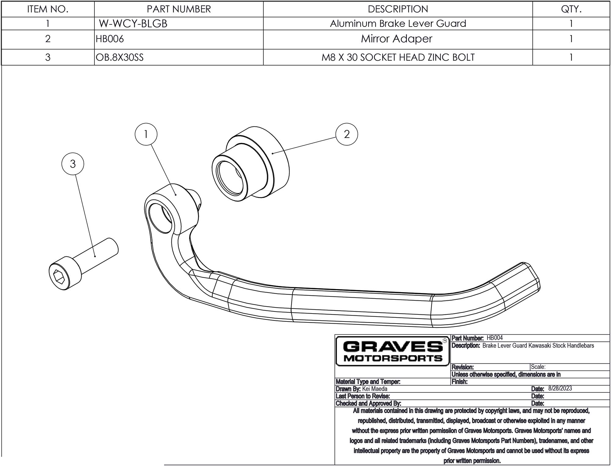 Kawasaki Brake Lever Guard – EDR Performance
