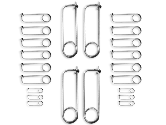 MOTO-D Spring Clip Racing Safety Pins Assorted (25/Pack)