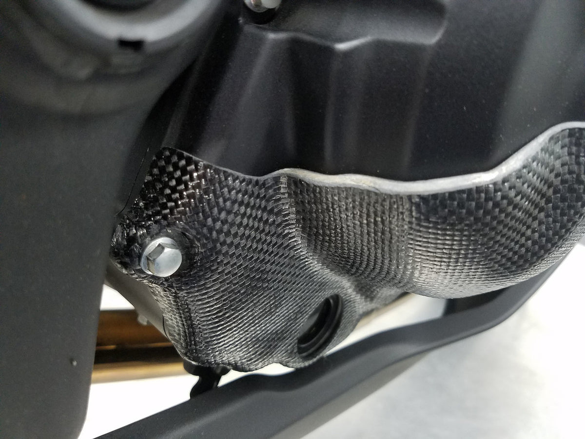 Cubierta de caja de embrague lateral derecha de carbono y kevlar para Yamaha R3, aprobada por Moto America