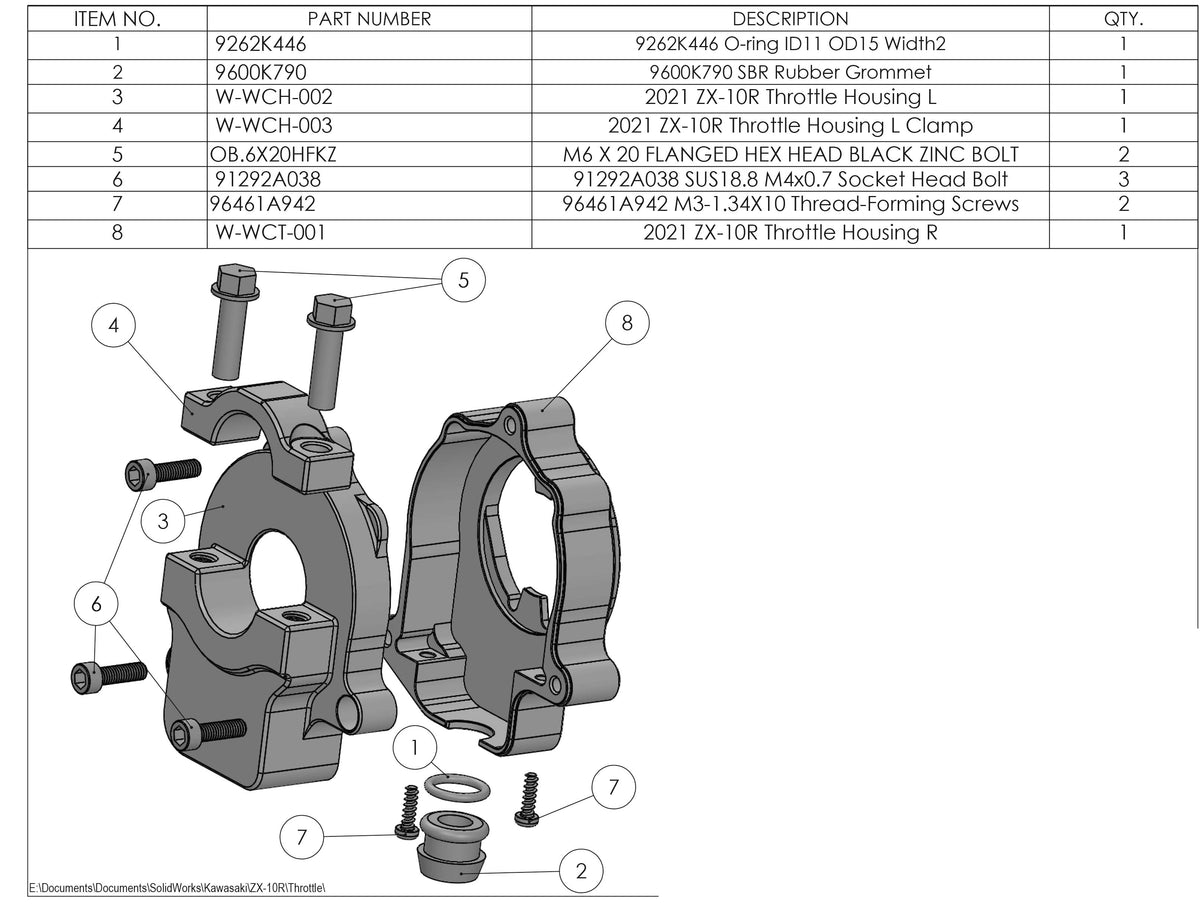 Carcasa del tubo del acelerador ZX-10 + ZX-4RR