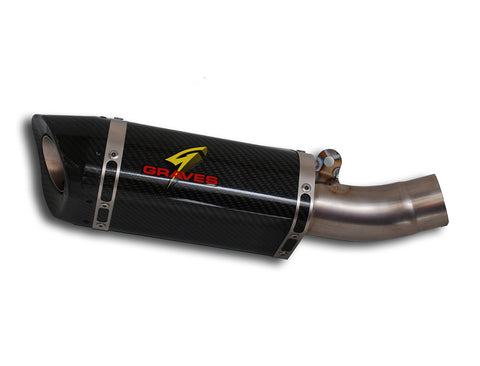 Graves Motorsports Kawasaki ZX14R Carbon Fiber Cat Back Slip-on Exhaust